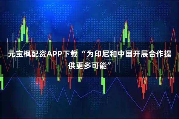 元宝枫配资APP下载 “为印尼和中国开展合作提供更多可能”